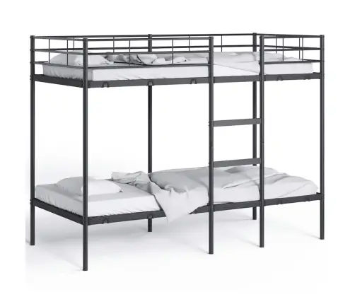 Divstāvu Gulta Bez Matrača Melns 90X190 Cm Tērauds Vidaxl