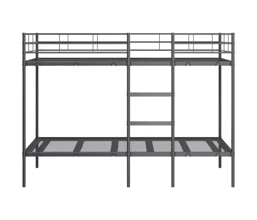 Divstāvu Gulta Bez Matrača Melns 90X190 Cm Tērauds Vidaxl