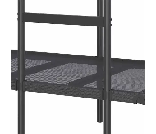 Divstāvu Gulta Bez Matrača Melns 90X190 Cm Tērauds Vidaxl