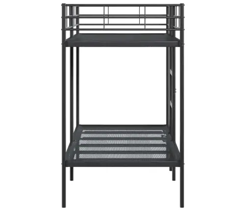 Divstāvu Gulta Bez Matrača Melns 90X200 Cm Tērauds Vidaxl