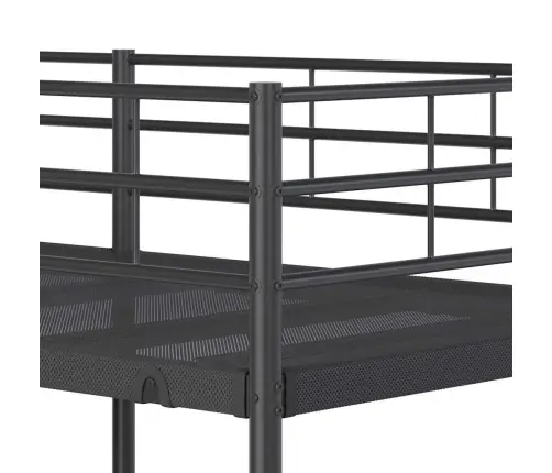 Divstāvu Gulta Bez Matrača Melns 90X200 Cm Tērauds Vidaxl