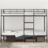 Divstāvu Gulta Bez Matrača Melns 107X203 Cm Tērauds Vidaxl