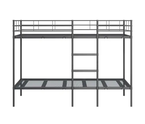 Divstāvu Gulta Bez Matrača Melns 107X203 Cm Tērauds Vidaxl