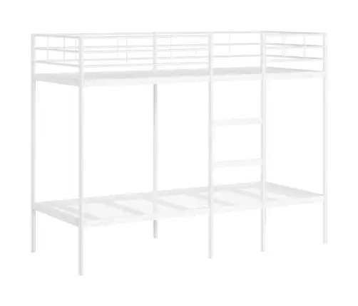 Divstāvu Gulta Bez Matrača Balts 75X190 Cm Tērauds Vidaxl