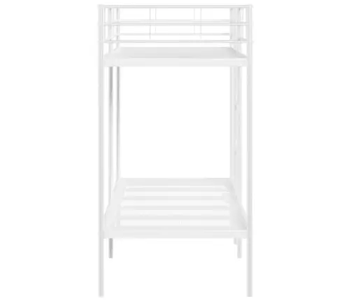 Divstāvu Gulta Bez Matrača Balts 75X190 Cm Tērauds Vidaxl