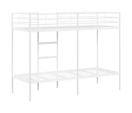 Divstāvu Gulta Bez Matrača Balts 75X190 Cm Tērauds Vidaxl