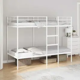 Divstāvu Gulta Bez Matrača Balts 80X200 Cm Tērauds Vidaxl