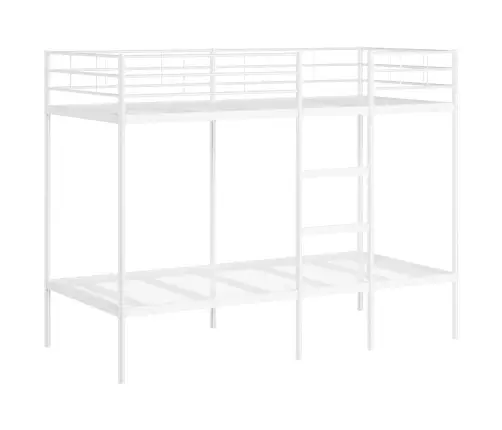 Dviaukštė Lova Be Čiužinio Balta 90X200 Cm Plienas