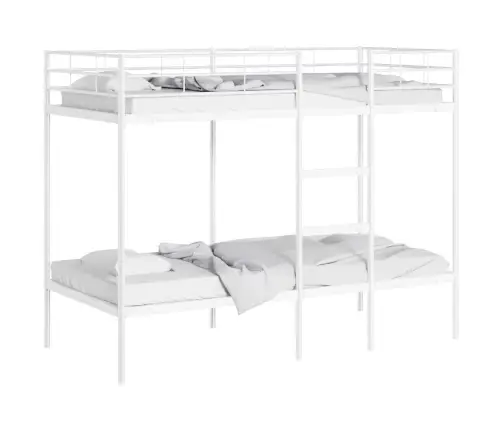 Dviaukštė Lova Be Čiužinio Balta 90X200 Cm Plienas