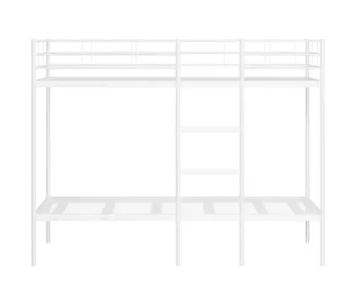 Dviaukštė Lova Be Čiužinio Balta 90X200 Cm Plienas