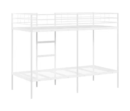 Dviaukštė Lova Be Čiužinio Balta 90X200 Cm Plienas