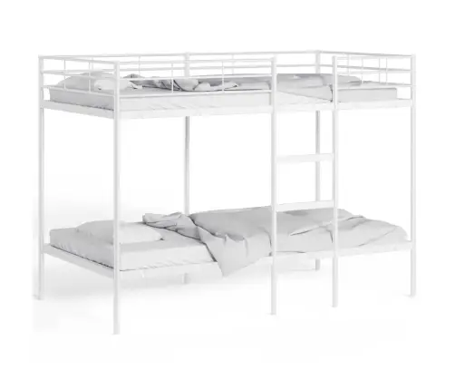 Divstāvu Gulta Bez Matrača Balts 107X203 Cm Tērauds Vidaxl