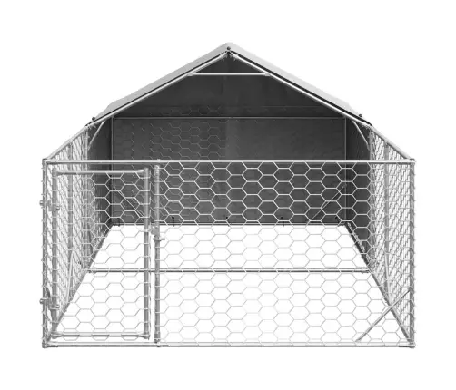 Āra Suņu Audzētava Ar Skrējienu, 4X2X1,5 M, Cinkots Tērauds Vidaxl