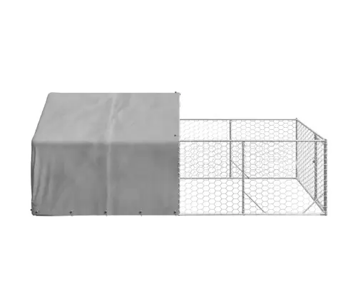 Āra Suņu Audzētava Ar Skrējienu, 4X2X1,5 M, Cinkots Tērauds Vidaxl