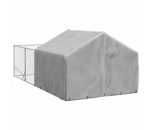 Āra Suņu Audzētava Ar Skrējienu, 4X2X1,5 M, Cinkots Tērauds Vidaxl