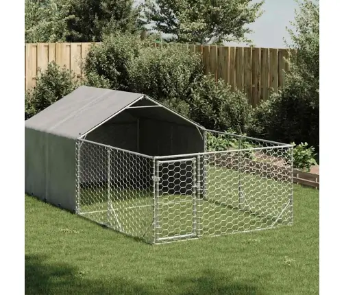 Āra Suņu Audzētava Ar Skrējienu, 4X2X1,5 M, Cinkots Tērauds Vidaxl