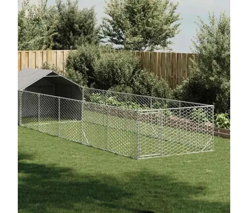 Lauko Voljeras Šunims Su Aptvaru, 8X2X1,5M, Plienas