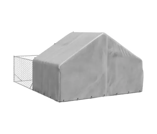 Āra Suņu Audzētava Ar Skrējienu, 4X3X1,9 M, Cinkots Tērauds Vidaxl