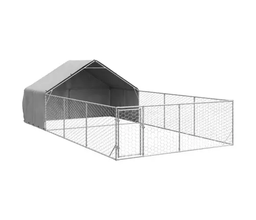 Āra Suņu Audzētava Ar Skrējienu, 7X3X1,9 M, Cinkots Tērauds Vidaxl