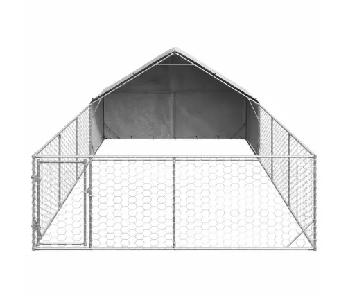 Āra Suņu Audzētava Ar Skrējienu, 7X3X1,9 M, Cinkots Tērauds Vidaxl