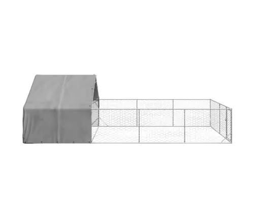 Āra Suņu Audzētava Ar Skrējienu, 7X3X1,9 M, Cinkots Tērauds Vidaxl
