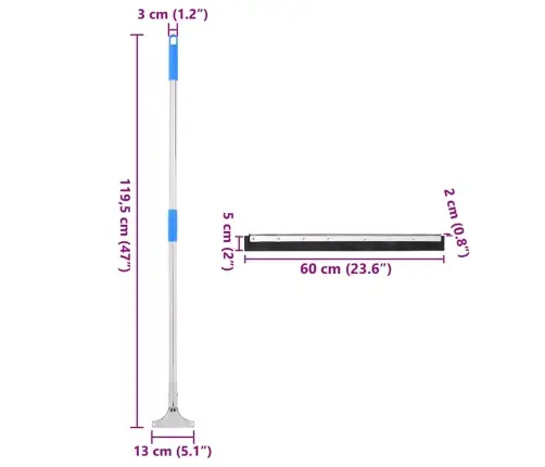 Grindų Valytuvas, 60X122,5cm Plienas Ir Guma