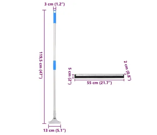 Grindų Valytuvai, 5Vnt., 55X122,5cm Plienas Ir Guma