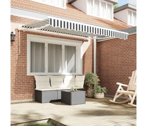 Varikatuse Asenduskangas Anthracite Ja Valge 330 X 195 Cm