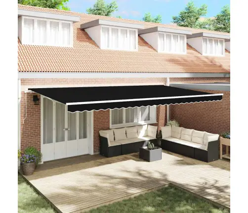 Markīzes Rezerves Audums Melna 600 × 300 Cm Audekls Vidaxl