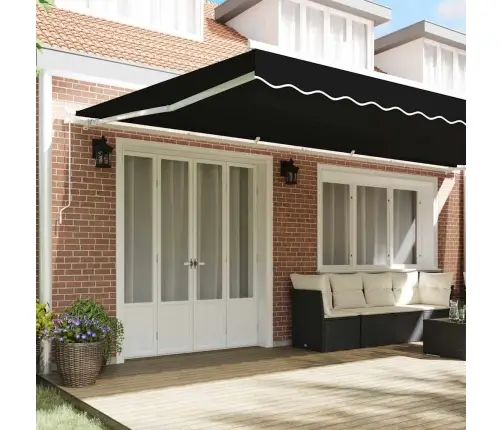 Markīzes Rezerves Audums Melna 600 × 300 Cm Audekls Vidaxl