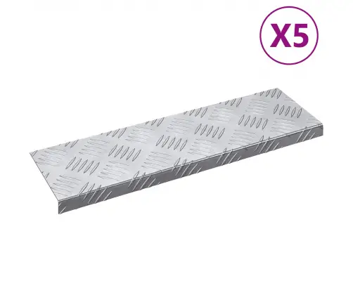 Astme Katte Ristkülik 5 Pcs Hõbedane 60 X 18 Cm Alumiinium