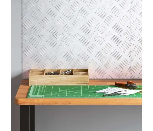 Ruudulised Plaadid 4 Pcs Hõbedane 50 X 20 Cm Alumiinium