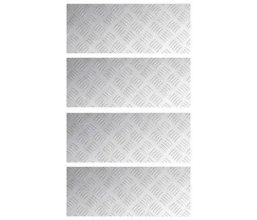 Ruudulised Plaadid 4 Pcs Hõbedane 50 X 20 Cm Alumiinium