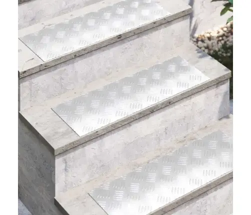 Ruudulised Plaadid 4 Pcs Hõbedane 60 X 20 Cm Alumiinium