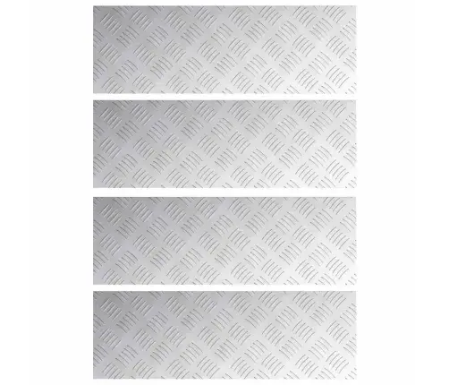 Ruudulised Plaadid 4 Pcs Hõbedane 60 X 20 Cm Alumiinium