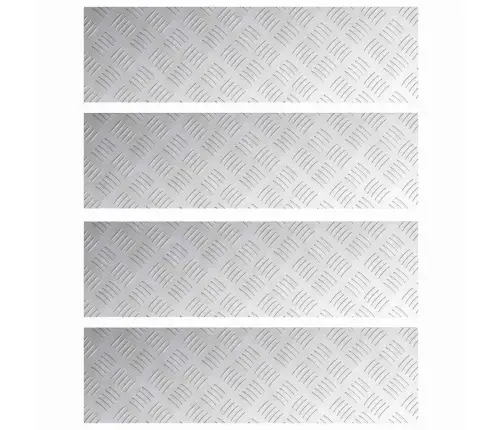 Ruudulised Plaadid 4 Pcs Hõbedane 70 X 20 Cm Alumiinium