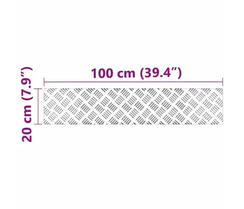 Ruudulised Plaadid 2 Pcs Hõbedane 100 X 20 Cm Alumiinium Ruudulised Plaadid 2 Pcs Hõbedane 100 X 20 Cm Alumiinium