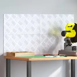 Trepju Paklājs Taisnstūra 4 Pcs Sudraba 50 X 25 Cm Alumīnijs Vidaxl