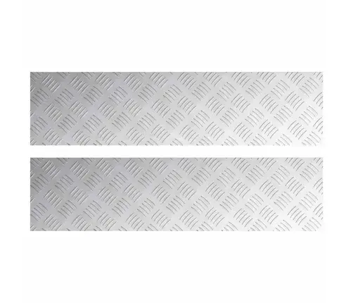Ruudulised Plaadid 2 Pcs Hõbedane 100 X 25 Cm Alumiinium