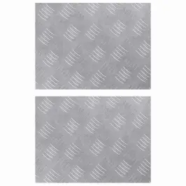 Ruudulised Plaadid 2 Pcs Hõbedane 40 X 30 Cm Alumiinium
