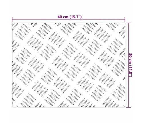 Ruudulised Plaadid 2 Pcs Hõbedane 40 X 30 Cm Alumiinium