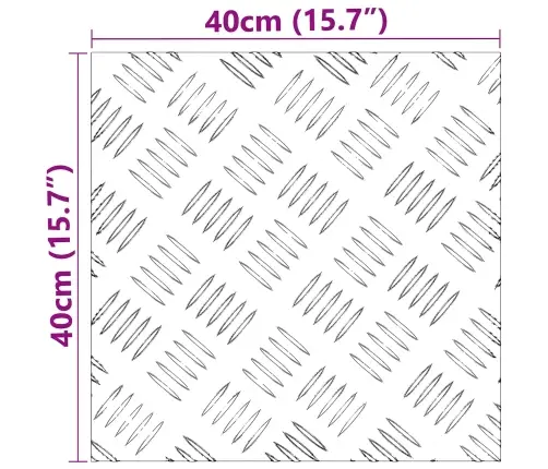 Laiptų Danga Kvadrato 4 Pcs Sidabro 40 X 40 Cm Aliuminis