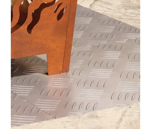 Laiptų Danga Stačiakampio 4 Pcs Sidabro 50 X 40 Cm Aliuminis