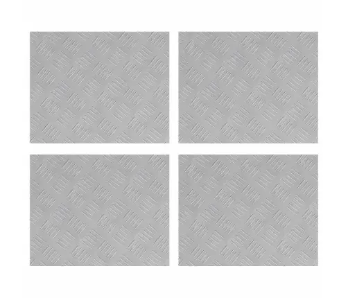 Laiptų Danga Stačiakampio 4 Pcs Sidabro 50 X 40 Cm Aliuminis
