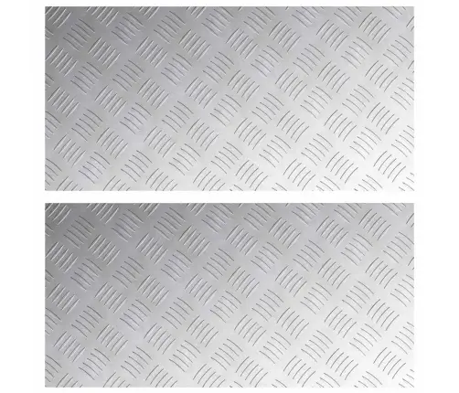Ruudulised Plaadid 2 Pcs Hõbedane 80 X 40 Cm Alumiinium