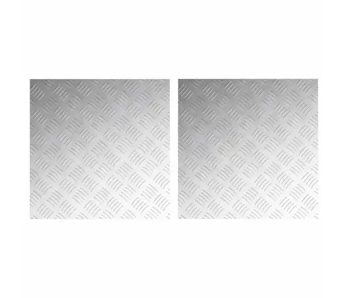 Ruudulised Plaadid 2 Pcs Hõbedane 50 X 50 Cm Alumiinium