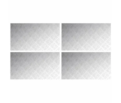 Ruudulised Plaadid 4 Pcs Hõbedane 90 X 50 Cm Alumiinium