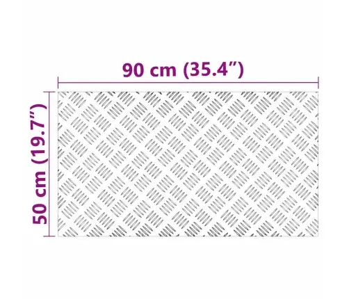 Ruudulised Plaadid 4 Pcs Hõbedane 90 X 50 Cm Alumiinium