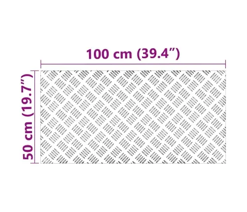 Astme Katte Ristkülik 2 Pcs Hõbedane 100 X 50 Cm Alumiinium