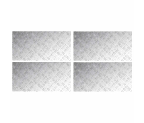 Šaha Plāksnes 4 Pcs Sudraba 100 X 50 Cm Alumīnijs Vidaxl